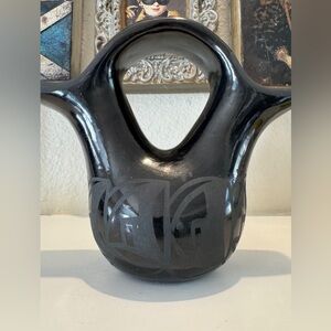 Santa‎ Clara Pueblo Blackware Wedding Vase by Birdell Bourdon